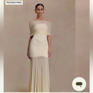 Meshki Caspian off the shoulder maxi dress. Size small